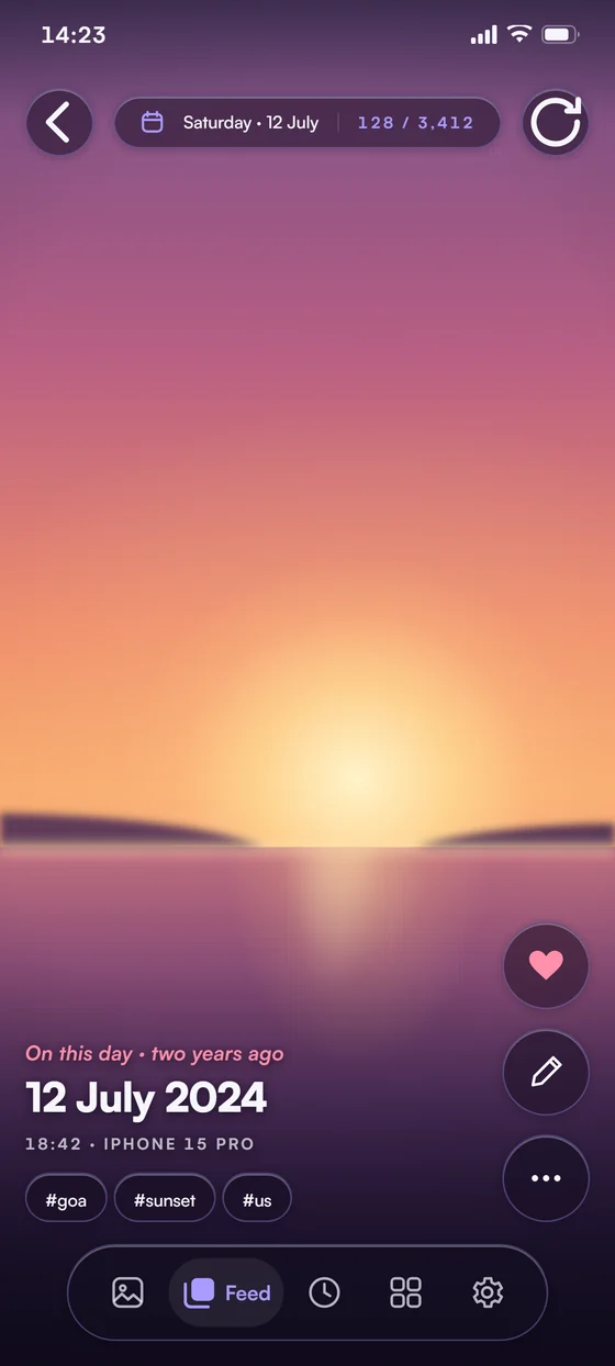 Reverie feed screen
